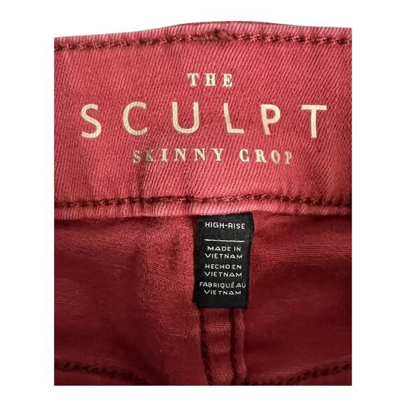 WHBM Sculpt Skinny Crop Jeans Basic Casual Denim Pants 00 XS Red - Picture 4 of 7